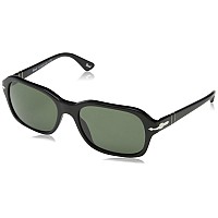 Persol PO3136S 57mm Sunglasses - Black Frame, Green L