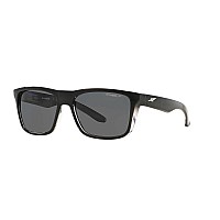 ARNETTE Mens Syndrome Polarized Sunglasses, Black/Grey, 57mm