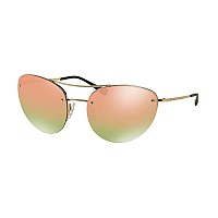 Prada PS51RS Sunglasses Pale Gold 59mm Grey/Mirrored Rose