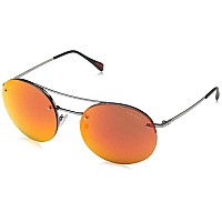 Prada PS54RS Gunmetal Sunglasses 56mm Brown Mirror Orange