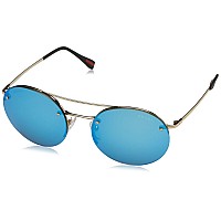 Prada PS 54RS Unisex Sunglasses Pale Gold/Green Mirror 56