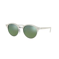 Ray-Ban RB4246 Clubround Sunglasses, White Silver, 51mm