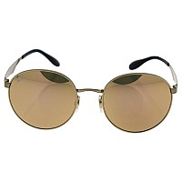 Ray-Ban 0RB3537 Round Sunglasses, Gold/Brown Mirrored