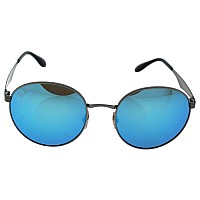 Ray-Ban RB3537 Round Sunglasses, Gunmetal/Blue Mirror, 