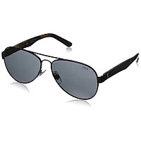 POLO RALPH LAUREN Aviator Sunglasses 59mm Matte Dark