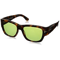 Tom Ford Sunglasses TF 493 FT 52N Dark Havana Green 54mm