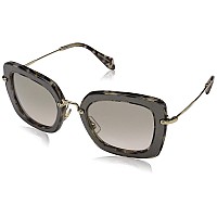 Miu Miu MU07OS Silver Print Noir Square Sunglasses Small