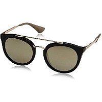 Prada Men's 0PR 23SS Sunglasses Black/Brown/Mirror Gold