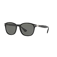 Persol 0PO3150S Men's Polarized Sunglasses, Black/Green