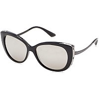 Bvlgari BV8178 Women's Sunglasses Black 57mm Silver Mirror