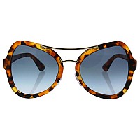 Prada PR18SS Sunglasses Spotted Havana Blue Gradient 55mm