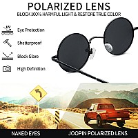 Joopin Small Round Sunglasses Circle Hippie Sun Glasses Polarized Uv Protection Trendy Circular Black Shades For Women Men Hallo