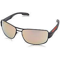 Prada PS53NS Sunglasses 65mm Grey Rubber UV Coated Lenses