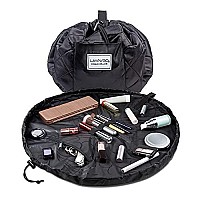 Lay-n-Go Cosmo Deluxe Drawstring Makeup Organizer Cosmetic & Toiletry Bag for Travel, and Daily Use with a Durable Patented Design, 22 inch, Black