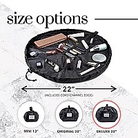 Lay-n-Go Cosmo Deluxe Drawstring Makeup Organizer Cosmetic & Toiletry Bag for Travel, and Daily Use with a Durable Patented Design, 22 inch, Black