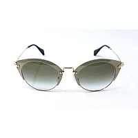 Miu Miu Cat Eye Sunglasses Gold Frame Green Pale Lens 52mm