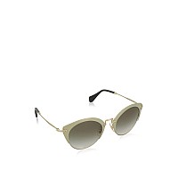 Miu Miu Cat Eye Sunglasses Gold Frame Green Pale Lens 52mm