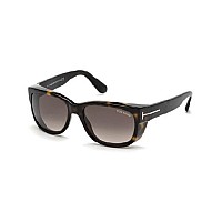 Tom Ford 52K Dark Havana Oval Sunglasses, 56mm Lens