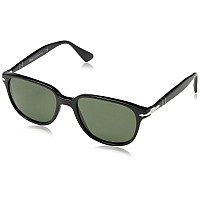 Persol PO3149S Sunglasses - Black Frame, Green Lens, 55