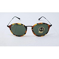 Ray-Ban RB2447 Round Sunglasses, Spotted Black Havana, 52