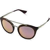 Prada PR23SS Women's Sunglasses, Striped Dark Brown, 53mm