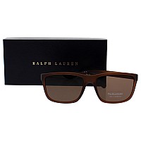 Polo Ralph Lauren 57mm Matte Brown Rectangular Sunglasses