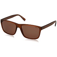 Polo Ralph Lauren 57mm Matte Brown Rectangular Sunglasses