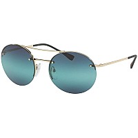 Prada PS54RS Pale Gold Sunglasses 56mm Blue Gradient