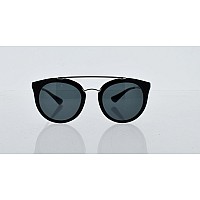 Prada Black Gunmetal Round Sunglasses, Lens 52mm, Category 3