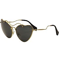 Miu Miu MU 55RS Sunglasses Antique Gold 65mm Grey L