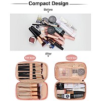 Relavel Makeup Bag Small Travel Cosmetic Bag For Women Portable 2 Layer Makeup Brushes Holder Bag Toiletry Bag Compact Cosme