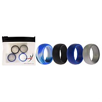 ROQ Silicone Wedding Ring Set for Men, 8mm, 4 Colors