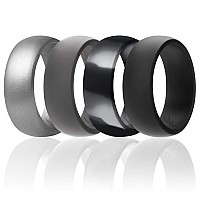 ROQ Silicone Rubber Wedding Ring for Men, Size 14, 4 Pack