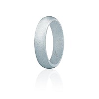 ROQ Silver Silicone Rubber Wedding Ring for Women, Size 6