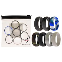 ROQ Silicone Wedding Ring for Men, Size 16, 7 Pack