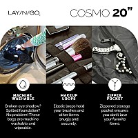 Layngo Cosmo Drawstring Cosmetic Pouch Makeup Bag Organizer Toiletry Bag For Travel Gifts And Daily Use 20 Inch Purple