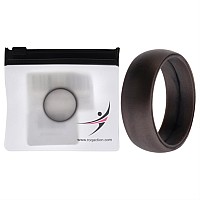 ROQ Dark Silver Silicone Rubber Wedding Ring for Men, Size 13