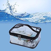 Louise Maelys Portable Clear Makeup Bag Zipper Waterproof Transparent Travel Storage Pouch Cosmetic Toiletry Bag With Handle