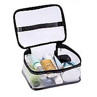 Louise Maelys Portable Clear Makeup Bag Zipper Waterproof Transparent Travel Storage Pouch Cosmetic Toiletry Bag With Handle