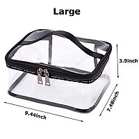 Louise Maelys Portable Clear Makeup Bag Zipper Waterproof Transparent Travel Storage Pouch Cosmetic Toiletry Bag With Handle