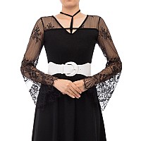 Grace Karin Women Elastic Halloween Wide Waist Cinch Belt Xlwhite