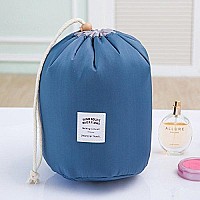 Euow Travel Cosmetic Bags Barrel Makeup Bagwomengirls Portable Foldable Cases Multifunctional Toiletry Bucket Bags Round Orga