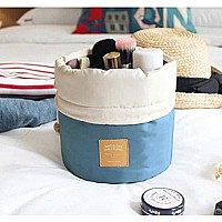 Euow Travel Cosmetic Bags Barrel Makeup Bagwomengirls Portable Foldable Cases Multifunctional Toiletry Bucket Bags Round Orga