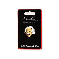 JUST FUNKY Albert Einstein Tongue Out Metal Pin Official Albert Einstein collectible Poster Soft Enamel Pin