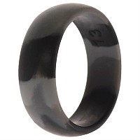 ROQ Men's Black Camo Silicone Wedding Ring, Size 13