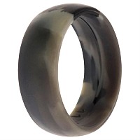 ROQ Men's 8mm Black Camo Silicone Wedding Ring, Size 11