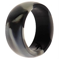 ROQ Men's Silicone Wedding Ring, Black Camo, Size 8