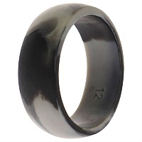 ROQ Black Camo Silicone Wedding Ring for Men, Size 12