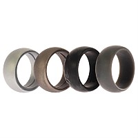 ROQ Silicone Wedding Ring for Men, Size 7, 4 Pack