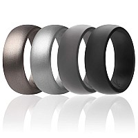 ROQ Silicone Wedding Ring for Men, Size 7, 4 Pack